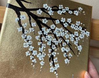 Gold Sakura - original painting on canvas