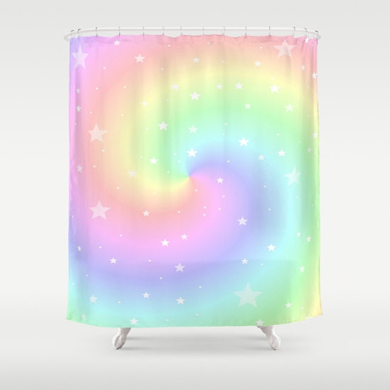 Rainbow Shower Curtain Colorful Bathroom Modern Home Decor