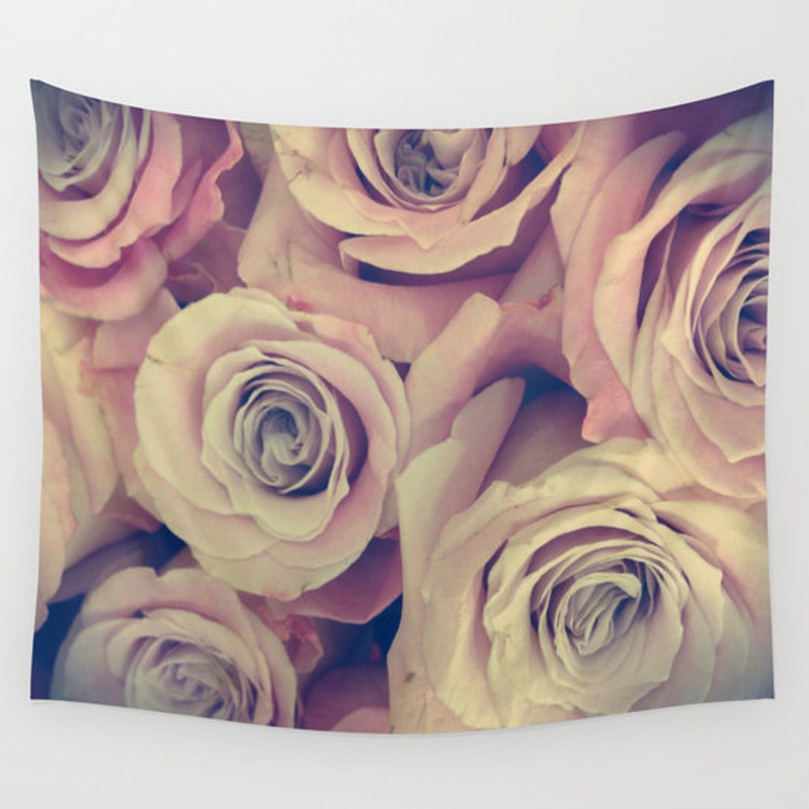 ROSES Wall Tapestry Flower Wall Art Pink Large Office Etsy