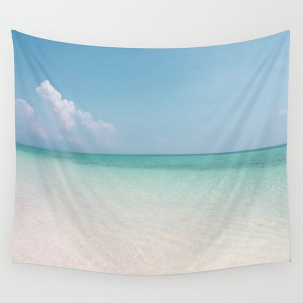 Calm Waters Tapestry, Nautical Tapestry, Coastal Large Wall Decor, Surf, Aqua Blue, Nature Tapestry, Beach,Sea Water, dorm, hotel, office