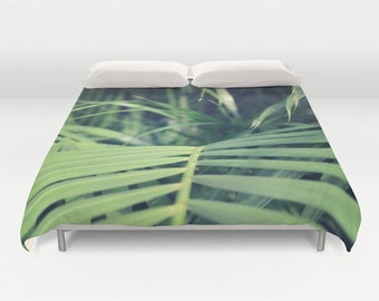 Tropical Palms Duvet Cover, Tropical Bedding,Tropical Palm Bedspread, Decorative, Jungle Bedding, Unique Design, Bedroom, Dorm, Hotel,nature