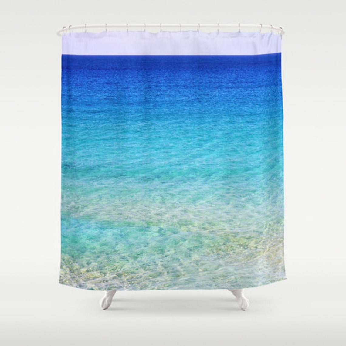 Calm Waters Shower Curtain Beach Shower Curtain Bathroom Etsy