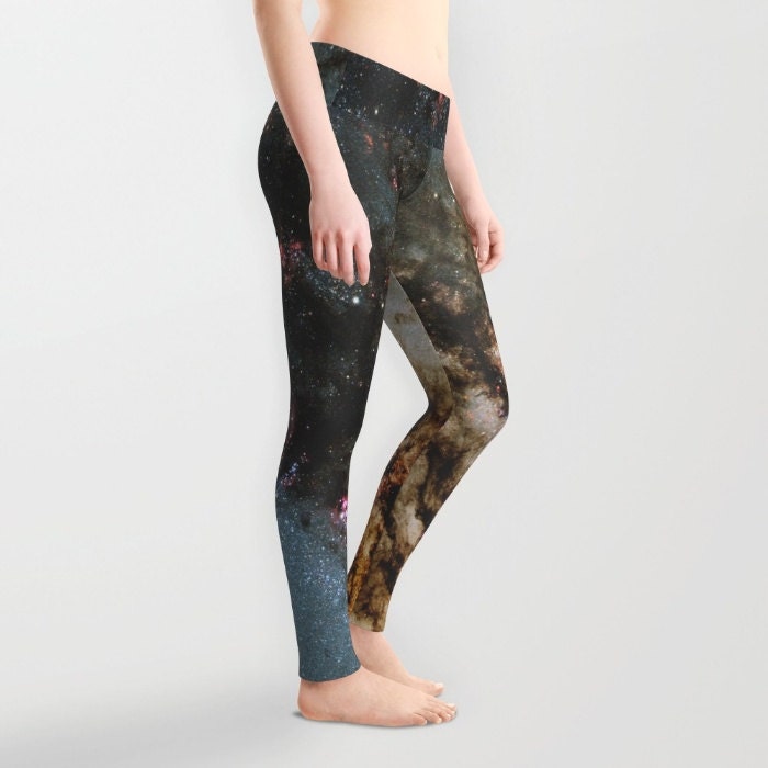 Star Formation Leggings, Space Yoga Pants, Galaxy, Stars Yoga Leggings, Women, Teen Active Wear