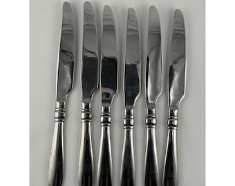 Set Of 6 Oneida Manchester Stainless Dinner Knives Silverware Flatware