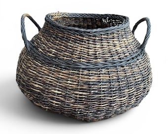 Vintage Basket Nantucket-Style Wicker Decorative Multipurpose Large Storage
