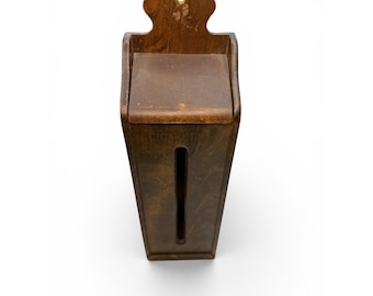 Vintage Wooden Cigarette Dispenser Wall Mounted Vertical Smokes Holder Japan