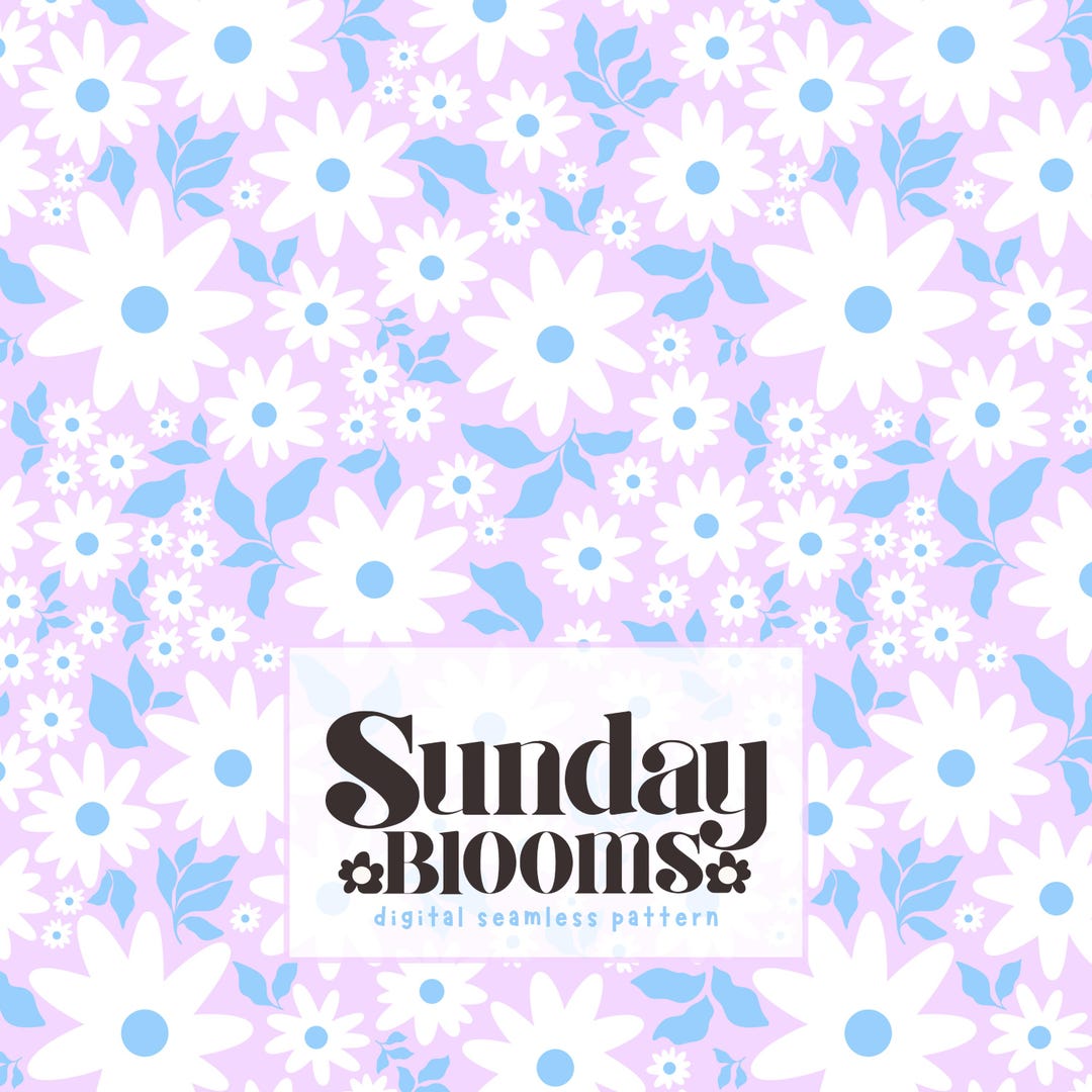 Pastel Spring Ditsy Daisy Floral Seamless Pattern Digital Paper Fabric ...