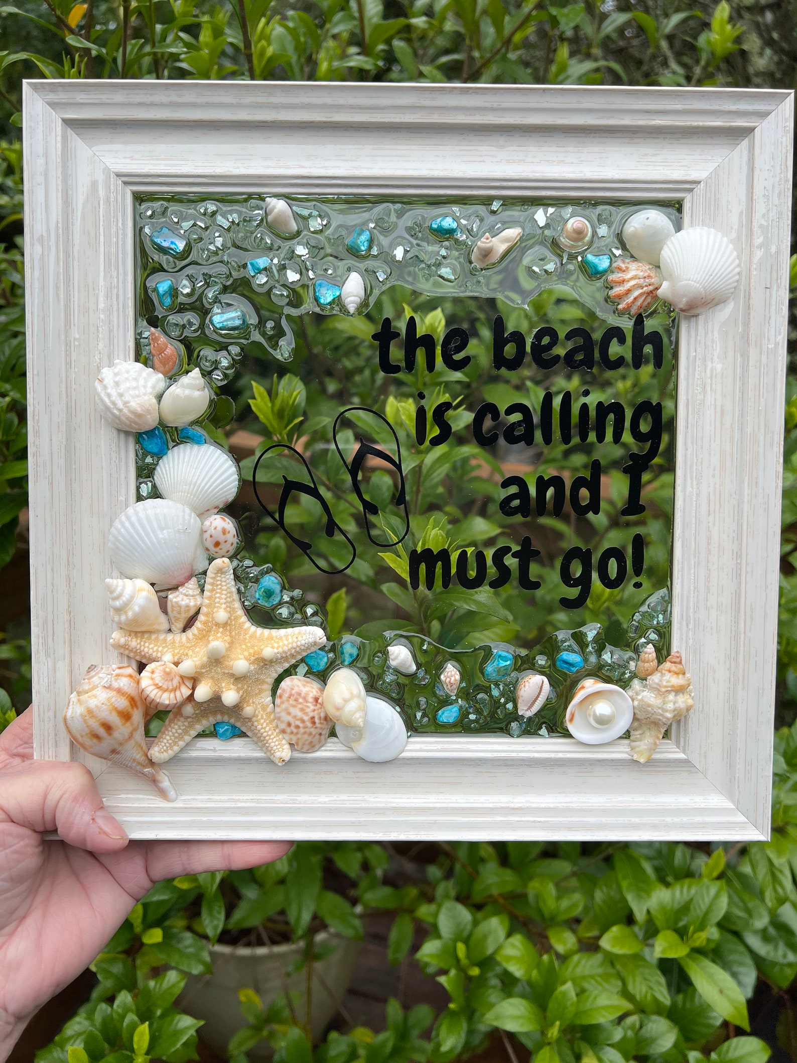 Shell For Calling The Beach is Calling - Shell Resin Frame - Etsy
