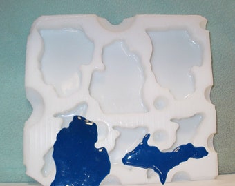 Made To Order custom non-food safe silicone molds - Michigan Upper and Lower