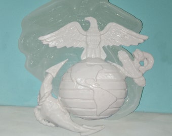 Made To Order custom food safe silicone candy molds – 4.5" Marine globe and eagle