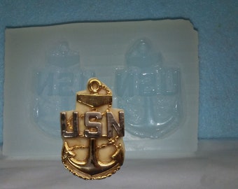 Made To Order custom food safe silicone candy molds – 2" Navy Chief (E-7) anchor