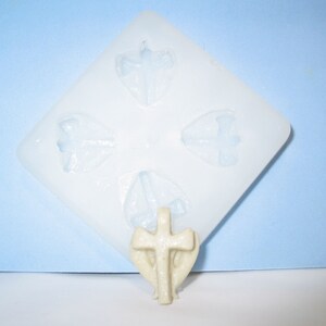Made To Order custom silicone molds - cross with wings