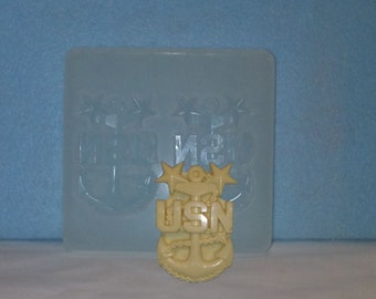 Made To Order custom food safe silicone candy molds – 2" Navy Master Chief Petty Officer