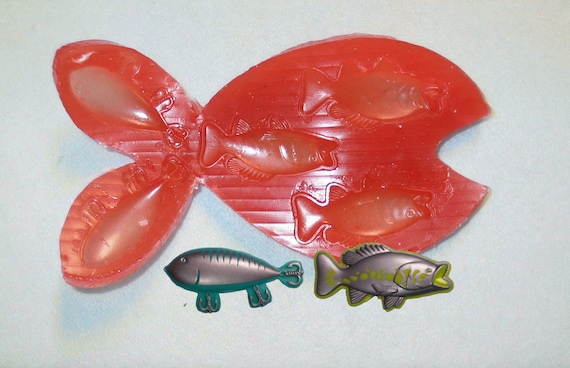 custom made fishing lure molds Made to Order Custom Food Safe Silicone Candy Molds - Bass Fish and Fishing  Lure