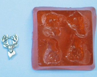 Made To Order custom food safe silicone candy molds - small deer head (detailed)