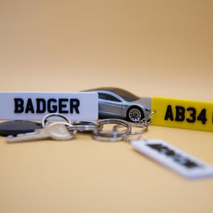 Custom Number Plate Keyring 4D - Personalised Name Keyring - Custom Registration Keyring