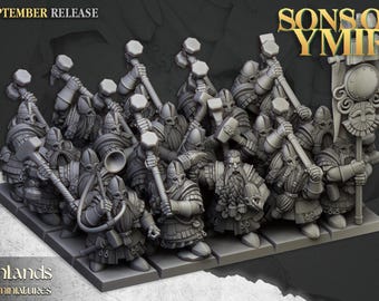 Dwerghamers | KINGSGUARD | Fantasy Miniaturen | Highland Miniaturen | Hars 3D Geprint | Emberflag | Wargames