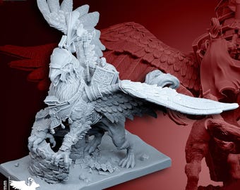 Human Empire of Mankind Emperor on WarGripphon – Señor del Imperio 28/32mm  Resina 16K – Miniatura Fantasía - ghamak fantasy