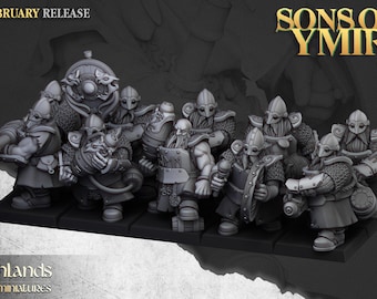 Dwarf Firespitters | Fire Shooters – Sons of Ymir | Fantasy Miniatures | Highland Miniatures | Resin 3D Printed | Emberflag | Wargames
