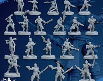 Chaos Cultists Mixed Squad – GHAMAK | Heretic Cultist Fighters & Shooters | Sci-Fi Wargame Miniatures | 28mm 32mm Resin