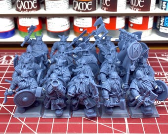 Figli dei Nani di Ymir - Unità Guerrieri d'Elite dei Nani - Miniature delle Highland | Figure in Resina per Wargaming | emberflag