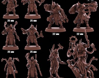 Kill Squad Omniforge – Red Makers | Sci-Fi Tech Cult Squad | Futuristic Mechanic Troopers | Resin Tabletop Miniatures | 28mm 32mm
