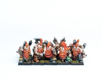 Unità di Cacciatori di Nani – MOM Miniatures – Berserker Nani con Asce – Guerrieri Fantasy – Miniature in Resina 28mm 32mm