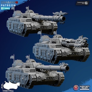 Miniatyr av korrupt Sabretooth-stridsvagn 28 mm 32 mm | Grimdark Sci-Fi-krigsfordon | Tung Chaos-stridsvagn | 16 karat harts