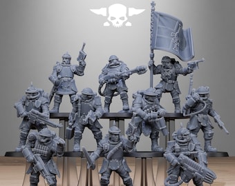 Station Forge Sci-Fi Miniatures Royalguard Bastioners, Grimdark Style (28-32mm, Resin, Wargame & Kill Team Compatible)