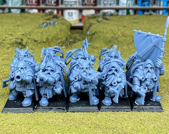 Sons of Ymir Dwarves - Infantry Rangers – Highland Miniatures | Resin Wargaming Figures | Emberflag | Throw Ax | crossbow | axe
