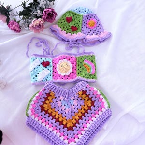 Crochet Baby Girl Set,Baby-Badeanzug,Baby häkeln Bikini-Set, Baby Short Set, handgemachte Baby-Bademode,Baby-Mädchen häkeln Sommer-Outfit
