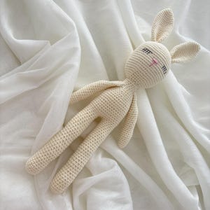 crochet plush toy bunny,crocheted sleeping buddy bunny,Plush toy,toy for newborn
