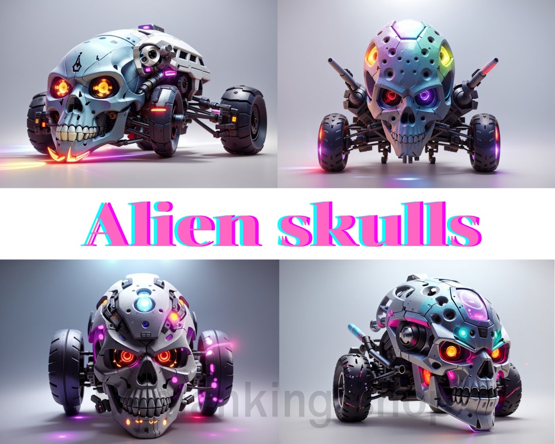 Alien Skull Clipart Skull Png Digital Download Digital Art - Etsy Australia
