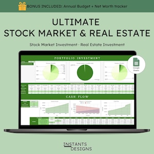Google Sheets Stock Market Tracker | FIFO Capital Gains Spreadsheet | Property Investment Planner | Rental Property | Cash Flow Estimation