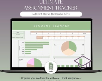 Student Assignment Tracker, Academic Planner, Google Sheets Template (Instant Download)