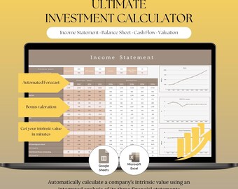 Stock Intrinsic Value Calculator | Excel Financial Model, DCF Analysis (Digital Download)