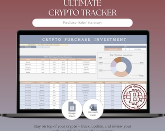 Crypto Portfolio Tracker | Google Sheets, Excel | FIFO Calculator (Digital Download)