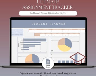 Student Assignment Tracker, Google Sheets Planner (Digital Download)