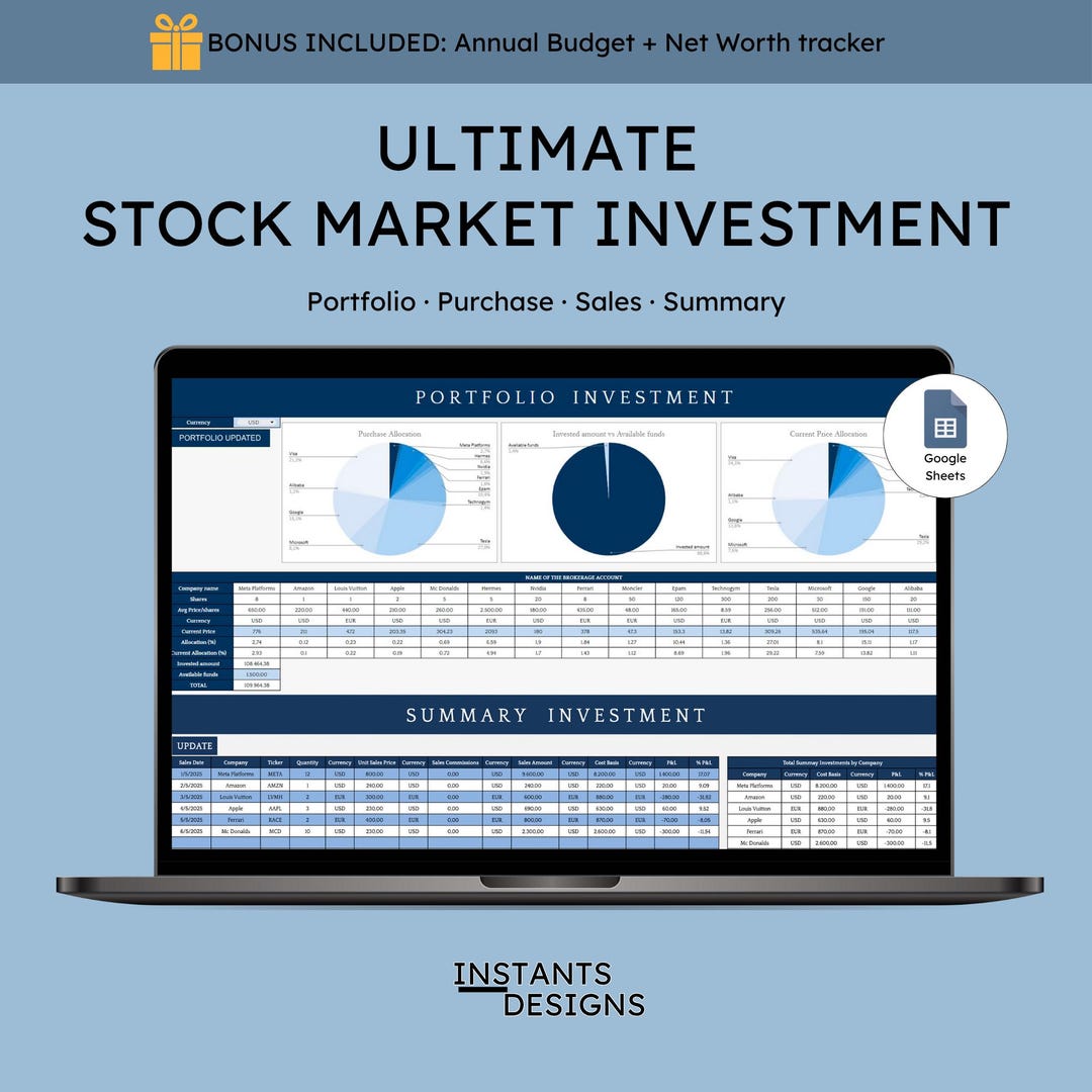 Simple Market Tracker Stock Market Tracker Template | Monitor Stock and Market Movements ...