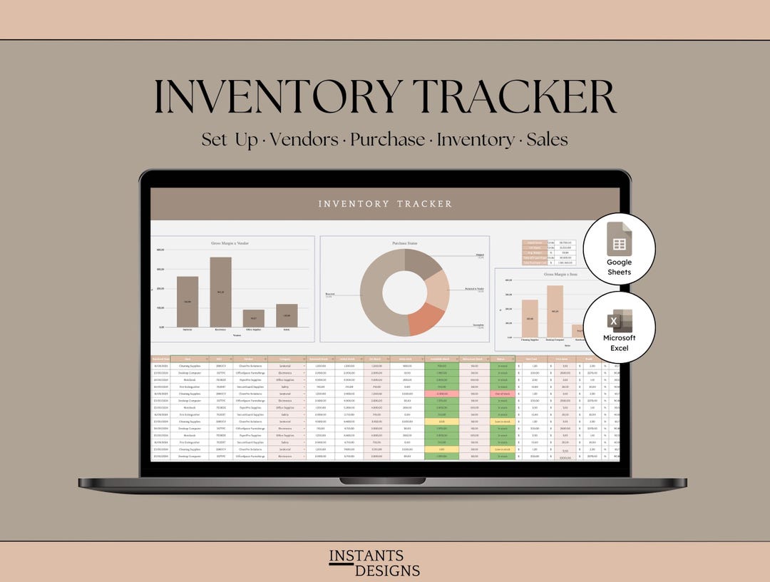 Inventory Tracker Spreadsheet Small Business Inventory Template Google ...