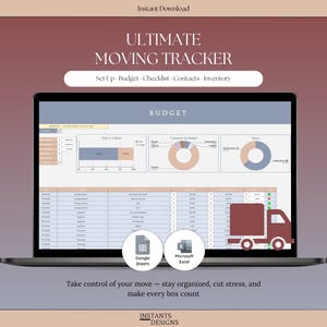 Moving Tracker Spreadsheet | Budget, Checklist, Inventory (Google Sheets, Excel)