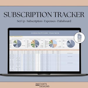 Business Subscription Tracker for SaaS & Software | Recurring Work Expense Manager | Google Sheets Automated Bill Organizer | Digital Log