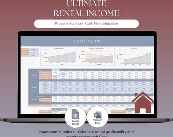 Real Estate Investment Tracker, Rental Profitability, Cash Flow (Excel, Google Sheets)