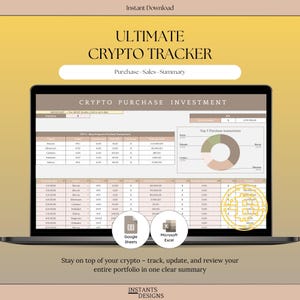 Google Sheets & Excel Crypto Tracker | FIFO Method Capital Gains Spreadsheet | Crypto Portfolio Tracker | Bitcoin Ethereum Investment