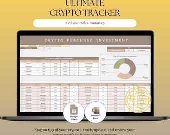 Google Sheets & Excel Crypto Tracker | FIFO Method Capital Gains Spreadsheet | Crypto Portfolio Tracker | Bitcoin Ethereum Investment