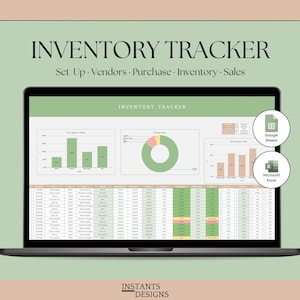Automated Inventory Spreadsheet Excel Google Sheets Stock Tracker Product List Reseller Log Supply Chain Manager Warehouse Template