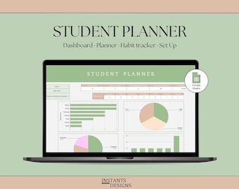 Student Planner Template Google Sheets | Academic Planner | Homework Tracker | Assignment Organizer | Grade Tracker Spreadsheet