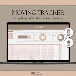 Moving Planner Excel & Google Sheets | Moving Expense Tracker Spreadsheet | Relocation Checklist | Organize Budget | Digital Download