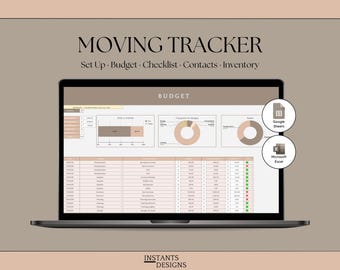 Moving Planner Excel & Google Sheets | Moving Expense Tracker Spreadsheet | Relocation Checklist | Organize Budget | Digital Download