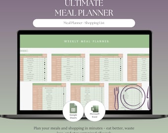 Weekly Meal Planner Spreadsheet: Automated Grocery List (Excel, Google Sheets)